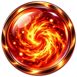 Gloeiende rood-oranje Chain Blast-orb